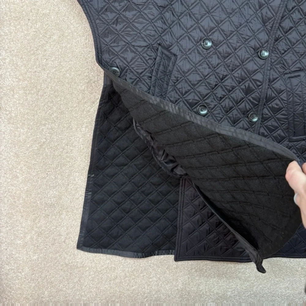 Mayson the Label Cape Coat‎ Womens One Size Black Quilted Double Breasted NEW